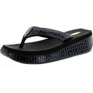 Volatile Mini Croc Wedge Flip Flops NWT